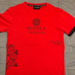 New York & Company Red Short Sleeve Tee